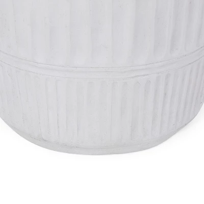 NicBex Modern Concrete Outdoor Side Table,Round End Table With Different Designs,Patio Table For Garden,Poolside,Antique White 4 NicBex Modern Concrete Outdoor Side Table,Round End Table With Different Designs,Patio Table For Garden,Poolside,Antique White - Image 2