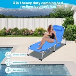 NicBex 3-in-1 Heavy Duty Folding Chaise Lounge, Lay Flat Tanning Chair With Face Hole, 5-Position Adjustable, Portable For Beach, Pool, Blue 9 NicBex 3-in-1 Heavy Duty Folding Chaise Lounge, Lay Flat Tanning Chair With Face Hole, 5-Position Adjustable, Portable For Beach, Pool, Blue -Nicbex GUEST 0249c7a9 3c4d 4d71 a5b7 04b6ed3e886a