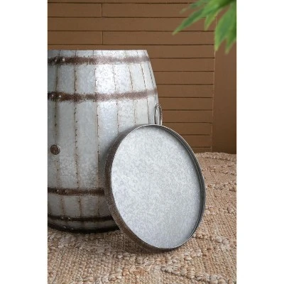 NicBex Outdoor End Table Modern Drum Outdoor Coffee Table Outdoor Side Table, Drum Patio Table Small Table For Backyard, Balcony, Porch 4 NicBex Outdoor End Table Modern Drum Outdoor Coffee Table Outdoor Side Table, Drum Patio Table Small Table For Backyard, Balcony, Porch - Image 2