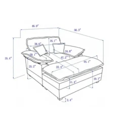 NicBex 56.3 Inch Modern Corduroy Single Sofa With 2 Toss Pillows And A Ottoman, Comfy Sofa- Deep Seat Couch For Living Room