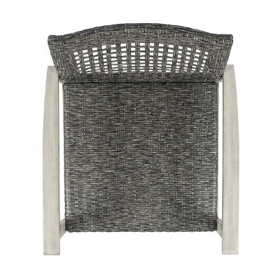 NicBex Set Of 2 Antique-Style Wicker Club Chair, Weather-Resistant Outdoor Dining Chairs With Acacia Wood & Wicker, Gray 4 NicBex Set Of 2 Antique-Style Wicker Club Chair, Weather-Resistant Outdoor Dining Chairs With Acacia Wood & Wicker, Gray - Image 2