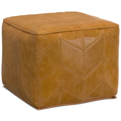 NicBex Square Pouf Ottoman Upholstered With A Durable Genuine Leather For Living Room, Bedroom, Distressed Brown 3 NicBex Square Pouf Ottoman Upholstered With A Durable Genuine Leather For Living Room, Bedroom, Distressed Brown