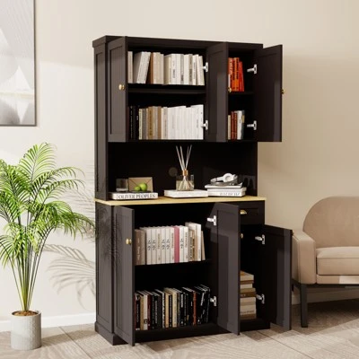 NicBex Modern Freestanding Buffet Cabinet With Storage, Sideboard Kitchen Pantry Cabinet With Microwave Oven Countertop, 5 Doors 1 Drawer 5 NicBex Modern Freestanding Buffet Cabinet With Storage, Sideboard Kitchen Pantry Cabinet With Microwave Oven Countertop, 5 Doors 1 Drawer - Image 3