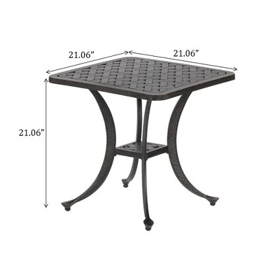 NicBex Modern 21" Square Outdoor Side End Table With Storage,Patio Aluminum Outdoor Patio Coffee Table For Garden,Poolside 3 NicBex Modern 21" Square Outdoor Side End Table With Storage,Patio Aluminum Outdoor Patio Coffee Table For Garden,Poolside