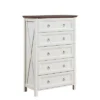 NicBex Farmhouse 5 Drawers Dresser, Wood Rustic Tall Chest Of Drawers, Dressers Organizer For Bedroom, Living Room, Hallway