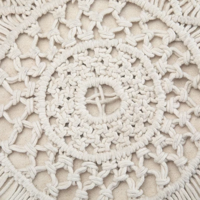 NicBex Round Macrame Pouf Ottoman Versatile Accent Furniture For Comfort And Additional Seating, Natural 5 NicBex Round Macrame Pouf Ottoman Versatile Accent Furniture For Comfort And Additional Seating, Natural - Image 3