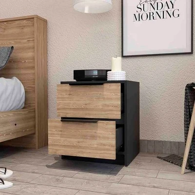NicBex 18.8" Washington Wood Nightstand,Contemporary Night Stand With 2 Drawers,Bedside Table For Bedroom,Living Room,Bedroom Furniture 7 NicBex 18.8" Washington Wood Nightstand,Contemporary Night Stand With 2 Drawers,Bedside Table For Bedroom,Living Room,Bedroom Furniture - Image 5