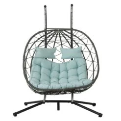 NicBex 2-Seat Indoor Outdoor Wicker Hanging Egg Chair With Cushion And Stand For Patio Bedroom Porch Garden 15 NicBex 2-Seat Indoor Outdoor Wicker Hanging Egg Chair With Cushion And Stand For Patio Bedroom Porch Garden -Nicbex GUEST 06be402b 9f21 489d 8b83 36dd96cef9c3