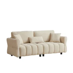 NicBex Couches For Living Room 80" Cloud Sofa Premium Chenille Fabric Upholstered 3-seat Sofa Couch With Pillows And Solid Wood, Beige -Nicbex GUEST 07a840b7 6d68 4029 9f9f 313a5458bd0d