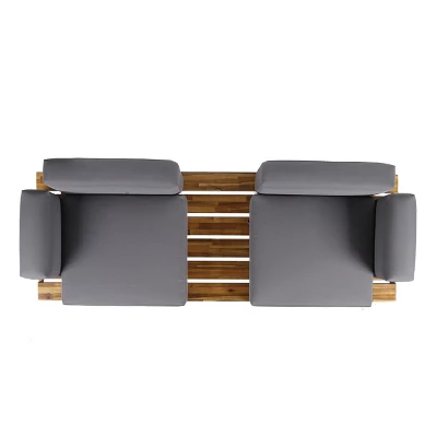 Modern Canago Outdoor Industrial Loveseat With Coffee Sofa-Christopher Knight Home 5 Modern Canago Outdoor Industrial Loveseat With Coffee Sofa-Christopher Knight Home - Image 3