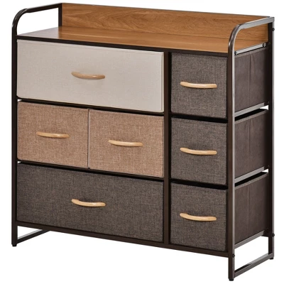 NicBex 7 Drawers Dresser For Bedroom,Fabric Dresser With Wooden Platform,Dressers For Kids Room,Living Room,Entry And Hallway,Brown 6 NicBex 7 Drawers Dresser For Bedroom,Fabric Dresser With Wooden Platform,Dressers For Kids Room,Living Room,Entry And Hallway,Brown - Image 5
