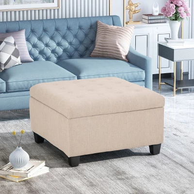 NicBex Modern Ottoman With Wood Legs, Upholstered Shoe Bench With Storage, Small Pouf, Vanity Stool For Bedroom, Living Room, Entryway 13 NicBex Modern Ottoman With Wood Legs, Upholstered Shoe Bench With Storage, Small Pouf, Vanity Stool For Bedroom, Living Room, Entryway - Image 11
