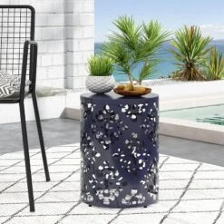 NicBex Large Outdoor Side Table, Floral Iron End Table, Cylindrical Patio Tables Accent Table For Indoor Porch Yard Balcony Deck 22 NicBex Large Outdoor Side Table, Floral Iron End Table, Cylindrical Patio Tables Accent Table For Indoor Porch Yard Balcony Deck -Nicbex GUEST 0a6448e3 ac9d 4fc7 9783 73d98248db14
