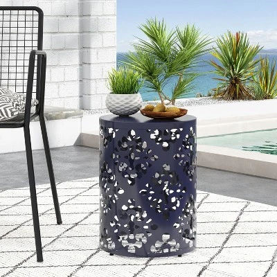 NicBex Large Outdoor Side Table, Floral Iron End Table, Cylindrical Patio Tables Accent Table For Indoor Porch Yard Balcony Deck 12 NicBex Large Outdoor Side Table, Floral Iron End Table, Cylindrical Patio Tables Accent Table For Indoor Porch Yard Balcony Deck - Image 10