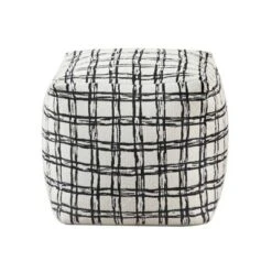 NicBex Modern Ottoman Pouf, Upholstered Plush Foot Stool Floor Pouf, Bean Bag Chair For Living Room, Bedroom
