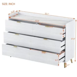 NicBex Modern 6-Drawer White Bedroom Dressers With Unique Handles,Chest Of Drawers For Bedroom,Entryway,Wooden Dresser Chest -Nicbex GUEST 0b28e7d3 cd81 4b7d a814 385ac09912f8