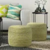 NicBex Round Braided Pouf Ottoman Versatile Accent Furniture For Comfort And Additional Seating, Muted Yellow/Natural
