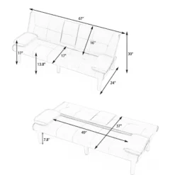 NicBex Convertible Sofa Bed,67" Modern Futon Sofa Bed With Cup Holder,Sleeper Couch For Small Spaces,Apartments & Offices 13 NicBex Convertible Sofa Bed,67" Modern Futon Sofa Bed With Cup Holder,Sleeper Couch For Small Spaces,Apartments & Offices -Nicbex GUEST 0cc4bbad ee67 4f32 8083 545fe5bf0c9d
