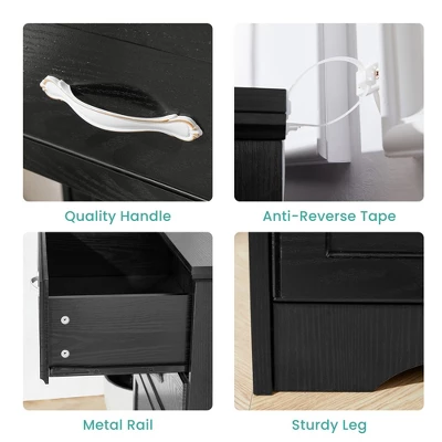 NicBex Modern 5-Drawer Tall Bedroom Dressers With Metal Handles & Locking Top Drawer,Chest Of Drawers For Bedroom,Entryway 6 NicBex Modern 5-Drawer Tall Bedroom Dressers With Metal Handles & Locking Top Drawer,Chest Of Drawers For Bedroom,Entryway - Image 4