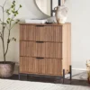 NicBex 3-Drawer Dresser With Reeded Drawer Finish,Mid-Century Style Bedroom Dressers,Chest Of Drawers For Living Room,Dining Room,Study,Coffee