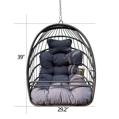 NicBex Indoor Outdoor Hammock Egg Chair Without Stand,Hanging Chair With Foldable Frame For Patio Bedroom Porch Garden 4 NicBex Indoor Outdoor Hammock Egg Chair Without Stand,Hanging Chair With Foldable Frame For Patio Bedroom Porch Garden - Image 2