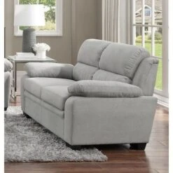 NicBex Loveseat Sofa Mid-Century Modern 1pc Loveseat With Tufted Button Back And Wood Frame 2 Seater Sofa Couch For Living Room,Bedroom,Gray -Nicbex GUEST 128f4708 7671 4120 bbab 6438a8ce8e15