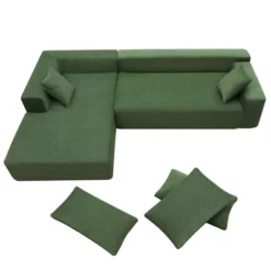 NicBex Sectional Sofa With Soft Pillows Velvet L Shaped Modular Sofa For Living Room, Bedroom, Apartment -Nicbex GUEST 13bf54ab eeb3 4dee 833f a70c705252ea