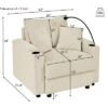 NicBex Couches For Living Room Accent Chair Sofa With Storage Armrest, Comfy Corduroy Upholstered Sofa Couch With Cup Holders And A Phone Holder