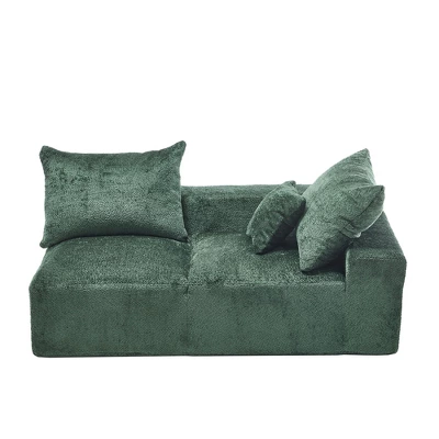 NicBex Couches For Living Room 2-Seat Deep Seat Sofa Chenille Fabric Upholstered Modern Sofa Couch With Memory Foam And Pillows, Emerald 4 NicBex Couches For Living Room 2-Seat Deep Seat Sofa Chenille Fabric Upholstered Modern Sofa Couch With Memory Foam And Pillows, Emerald - Image 2