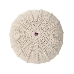 NicBex Knitted Cotton Round Pouf Comfortable And Durable Accent Furniture Ideal For Relaxing And Additional Seating, Beige 9 NicBex Knitted Cotton Round Pouf Comfortable And Durable Accent Furniture Ideal For Relaxing And Additional Seating, Beige -Nicbex GUEST 140a11b3 b596 41ca 8473 470492deade8