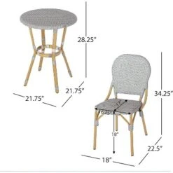 NicBex Outdoor Dining Table Set Bistro Table With Rattan Top & Chairs,Patio Furniture Bistro Set For Garden,Backyard,Poolside 11 NicBex Outdoor Dining Table Set Bistro Table With Rattan Top & Chairs,Patio Furniture Bistro Set For Garden,Backyard,Poolside -Nicbex GUEST 14f974f2 a7d6 42bf 97a1 65d54ee0cb19