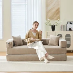 NicBex Modern Folding Chenille Futon Sofa Bed With Sleeping Mattress & Pillows,Convertible Floor Sleeper Couch For Living Room,Apartment 16 NicBex Modern Folding Chenille Futon Sofa Bed With Sleeping Mattress & Pillows,Convertible Floor Sleeper Couch For Living Room,Apartment -Nicbex GUEST 15cbe787 75c7 45ed bc63 2ac34087397e