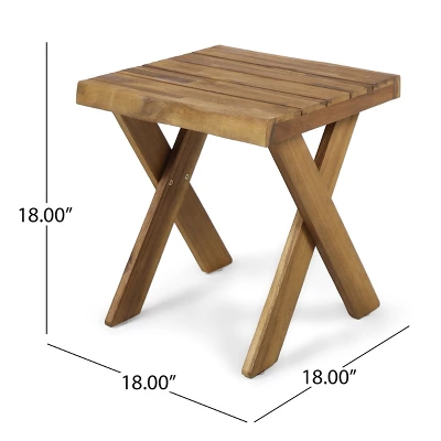 NicBex 18"/20" Outdoor Side Table,Square Patio End Table With Cross Base/Slab Design,Rustic Accent Table For Backyard And Deck,Outdoor Furniture,Teak 3 NicBex 18"/20" Outdoor Side Table,Square Patio End Table With Cross Base/Slab Design,Rustic Accent Table For Backyard And Deck,Outdoor Furniture,Teak