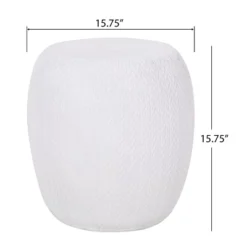 NicBex 15.75" Outdoor Side Table,Lightweight Concrete Patio End Table With Woven Design,Modern Accent Table For Garden,Patio & Deck