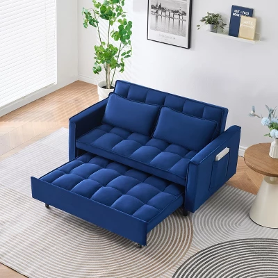 NicBex Modern Velvet Loveseat Convertible Sleeper Sofa Bed With Adjustable Backrest,Upholstered Deep Seat Sofa Couch For Living Room,Apartment 9 NicBex Modern Velvet Loveseat Convertible Sleeper Sofa Bed With Adjustable Backrest,Upholstered Deep Seat Sofa Couch For Living Room,Apartment - Image 7