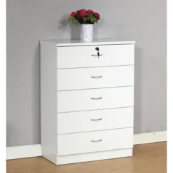 NicBex Modern 5-Drawer Tall Bedroom Dressers With Metal Handles & Locking Top Drawer,Chest Of Drawers For Bedroom,Entryway 15 NicBex Modern 5-Drawer Tall Bedroom Dressers With Metal Handles & Locking Top Drawer,Chest Of Drawers For Bedroom,Entryway -Nicbex GUEST 1802627c cc32 47ad 8144 92edfed9e5bd