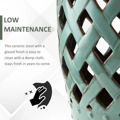 NicBex Ceramic Garden Stool, Woven Lattice Design Outdoor Side Table, All-Weather Patio Accent Outdoor/Indoor For Yard Deck 5 NicBex Ceramic Garden Stool, Woven Lattice Design Outdoor Side Table, All-Weather Patio Accent Outdoor/Indoor For Yard Deck - Image 3