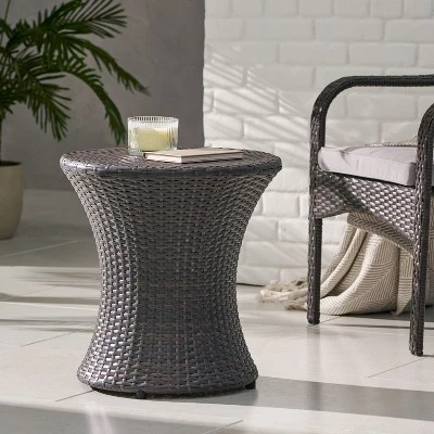 NicBex Hourglass PE Rattan Side Table, Weather-Resistant Outdoor&Indoor End Table, Boho Patio Stool For Poolside & Garden 7 NicBex Hourglass PE Rattan Side Table, Weather-Resistant Outdoor&Indoor End Table, Boho Patio Stool For Poolside & Garden - Image 5