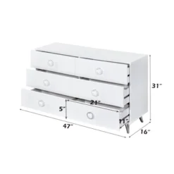 NicBex Modern 6-Drawer White Bedroom Dressers With Unique Handles,Chest Of Drawers For Bedroom,Entryway,Wooden Dresser Chest -Nicbex GUEST 1a9245ff e1a7 433b 86dc fc9274cd6a2e