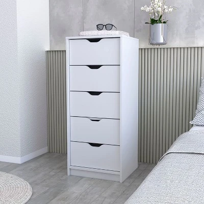 NicBex Narrow 5-Drawer Dresser,Modern Tall Dressers For Bedroom,Chest Of Drawers For Living Room,Dining Room,Hallway,Contemporary Style 8 NicBex Narrow 5-Drawer Dresser,Modern Tall Dressers For Bedroom,Chest Of Drawers For Living Room,Dining Room,Hallway,Contemporary Style - Image 7