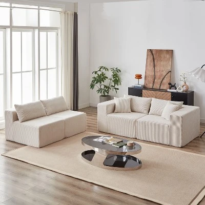 NicBex Couches For Living Room Modular L-Shaped Sectional Sofa Luxury Floor Couch Chenille Fabric Upholstered Sofa, 5 PC Free Combination 6 NicBex Couches For Living Room Modular L-Shaped Sectional Sofa Luxury Floor Couch Chenille Fabric Upholstered Sofa, 5 PC Free Combination - Image 4