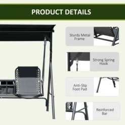 NicBex 2-Seat Outdoor Patio Swing Chair With Pivot Storage Table,Cup Holder And Adjustable Shade For Patio Bedroom Garden 11 NicBex 2-Seat Outdoor Patio Swing Chair With Pivot Storage Table,Cup Holder And Adjustable Shade For Patio Bedroom Garden -Nicbex GUEST 1cca36d3 1499 43b9 bbd9 2a8982afd9fd