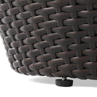 NicBex 19.25" Round Patio Rattan Side End Table With Iron Frame,Modern Weather-Resistant Outdoor End Table For Garden & Deck 5 NicBex 19.25" Round Patio Rattan Side End Table With Iron Frame,Modern Weather-Resistant Outdoor End Table For Garden & Deck - Image 3