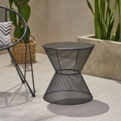 NicBex Hourglass Outdoor End Table,Powder-Coated Iron Patio Side Table For Outside,Patio Table For Garden,Poolside,Outdoor Furniture 14 NicBex Hourglass Outdoor End Table,Powder-Coated Iron Patio Side Table For Outside,Patio Table For Garden,Poolside,Outdoor Furniture -Nicbex GUEST 1d715b0f 1a90 4207 a9e4 517f23aea1ad
