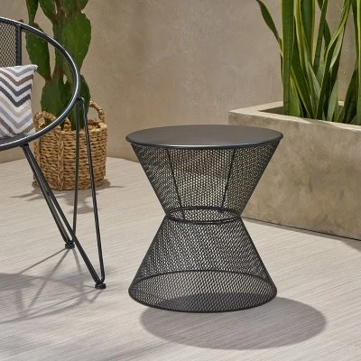 NicBex Hourglass Outdoor End Table,Powder-Coated Iron Patio Side Table For Outside,Patio Table For Garden,Poolside,Outdoor Furniture 8 NicBex Hourglass Outdoor End Table,Powder-Coated Iron Patio Side Table For Outside,Patio Table For Garden,Poolside,Outdoor Furniture - Image 6