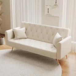 NicBex 71 Inch Velvet Convertible Love Seat Sofa Retro Style Upholstered Sofa Couch For Small Living Room,Bedroom