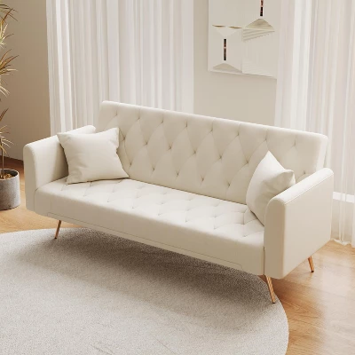 NicBex 71 Inch Velvet Convertible Love Seat Sofa Retro Style Upholstered Sofa Couch For Small Living Room,Bedroom 3 NicBex 71 Inch Velvet Convertible Love Seat Sofa Retro Style Upholstered Sofa Couch For Small Living Room,Bedroom