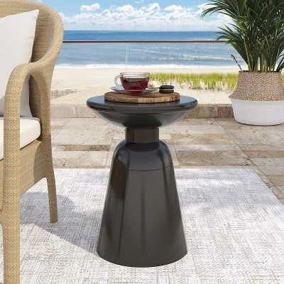 NicBex Minimalist Round Metal Side Table, Waterproof Outdoor Accent Table, Portable Indoor/Outdoor Patio End Table For Balcony & Garden 3 NicBex Minimalist Round Metal Side Table, Waterproof Outdoor Accent Table, Portable Indoor/Outdoor Patio End Table For Balcony & Garden