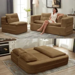 NicBex Functional Foldable Futon Sofa Bed With Plush Blanket & Pillows,Convertible Sleeper Deep Seat Sofa Couch For Living Room -Nicbex GUEST 1fd91a45 d871 44e7 af3f 3a2b8cb8bd9a