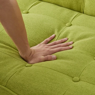 NicBex 73.62 Inch Linen Button Tufted Convertible Sofa Bed With Wood Legs For Living Room,Office,Apartment,Bedroom 6 NicBex 73.62 Inch Linen Button Tufted Convertible Sofa Bed With Wood Legs For Living Room,Office,Apartment,Bedroom - Image 4